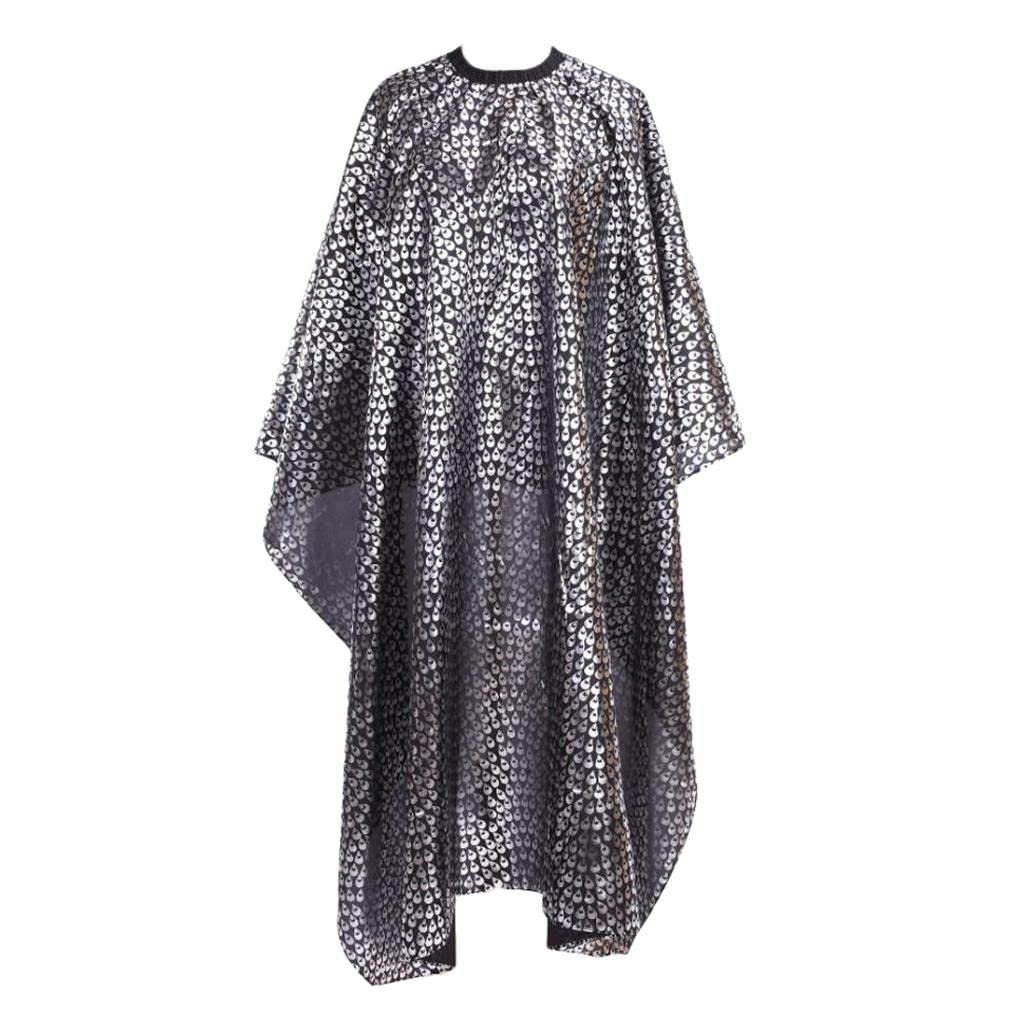 Salon Cape,Black with Peacock Feather Print Waterproof Hairdressing Hair Cutting Gown,Hair Styling Dyeing Coloring Apron for Cloth Protecting-image-23