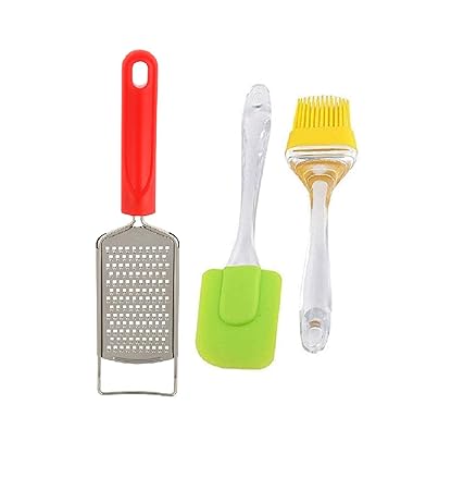 Non-Sticky Spatula and Oil Brush with Cheese Grater Kitchen Set or Cooking(1set)