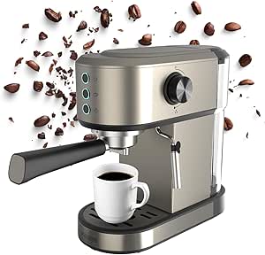 Black+Decker - Cafetera Espresso BXCO1350E | 1350W | 20 Bares | Sistema Termoblock | Filtros 1 y 2 Tazas | Vaporizador Orientable | Depósito 1L Extraíble | Bandeja Calienta Tazas y Recoge Gotas0