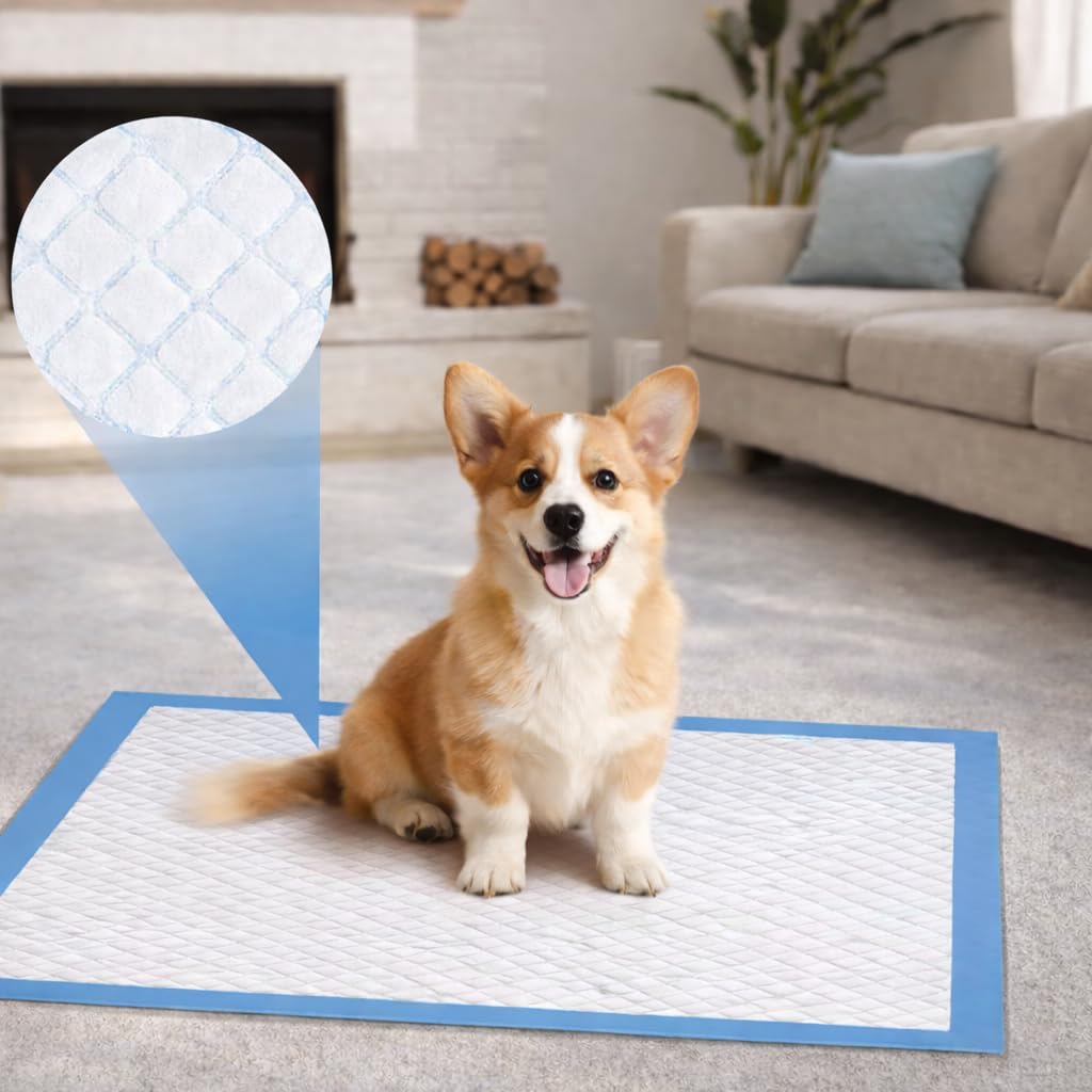 Lot de 100 Tapis de Dressage à 6 Couches pour Chien, Super absorbants, étanches et Anti-odeurs, Tapis d'entraînement jetables pour l'apprentissage de la propreté en intérieur, 55,9 x 55,9 cm