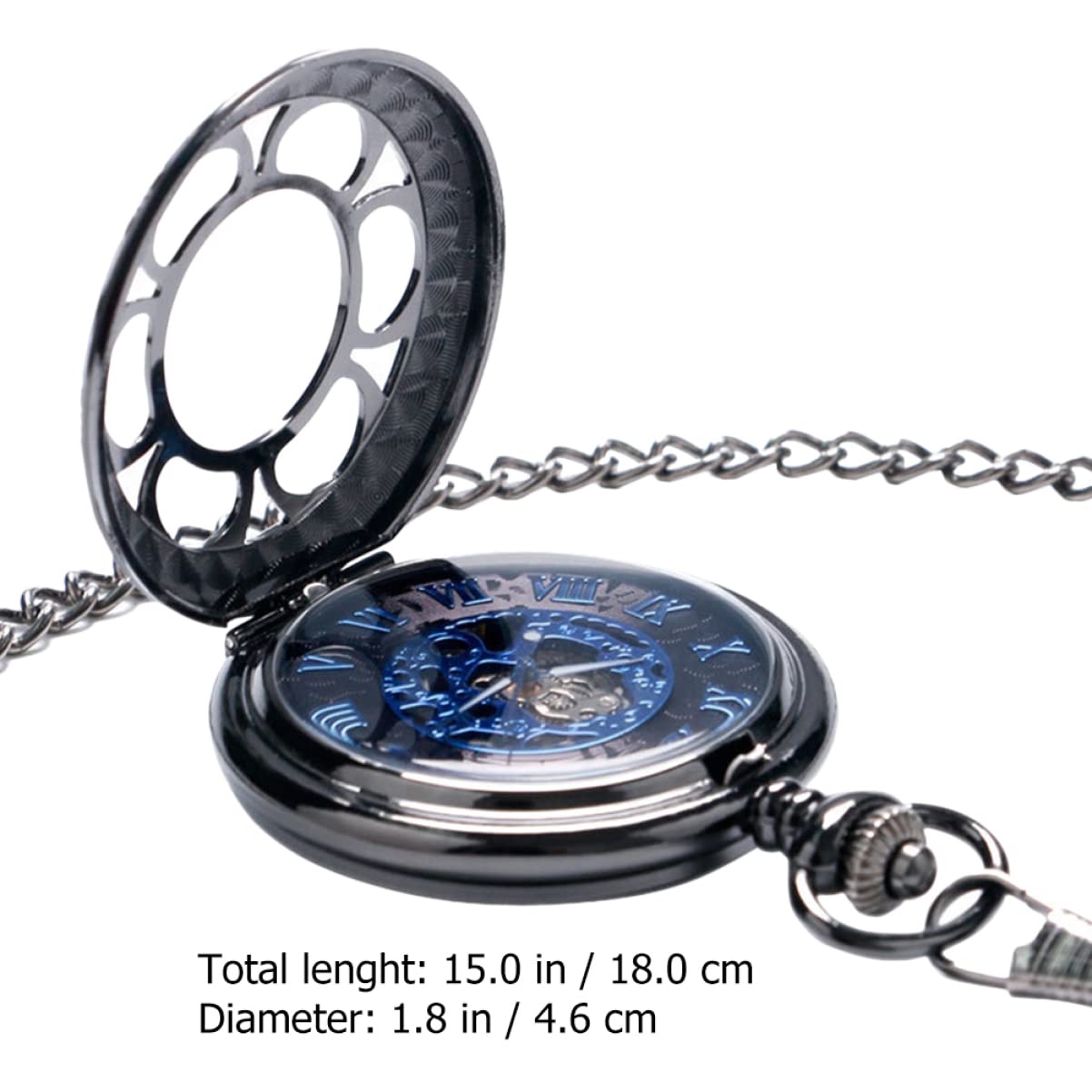 minkissy Orologio da Taschino Meccanico Uomo con Numeri Classici, Quadrante, Struttura Robusta e Leggera in Lega, Design Retrò Raffinato per Utilizzo Quotidiano