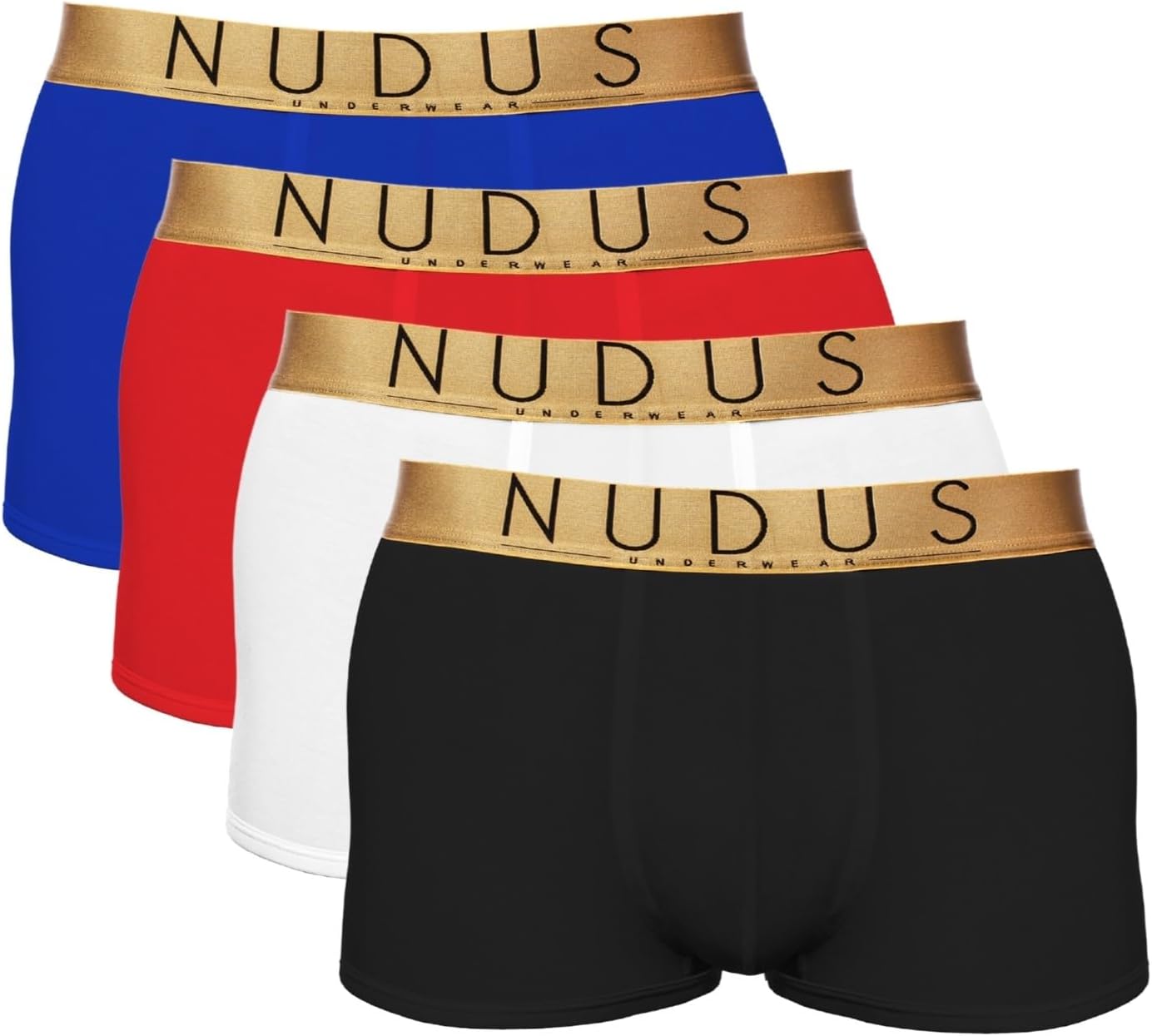 NUDUS Bamboo Rayon Underwear for Men - 4 Pack Premium Men's Double Pouch Underwear - Sexy Mens Underwear Gift Set
