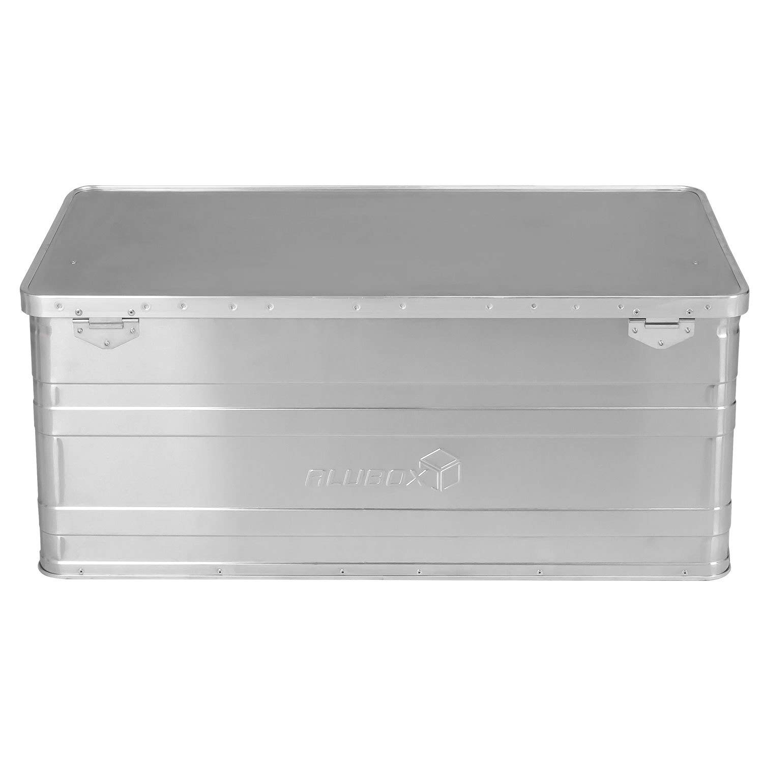 Alubox B140 - Aluminiumbox Transportbox 140 Liter Alukiste mit Deckel & Gummidichtung - Inhalt vor Staub und Spritzwasser geschützt, inkl. 2 Zylinderschlösser, Maße (90 x 49 x 38 cm) abschließbar