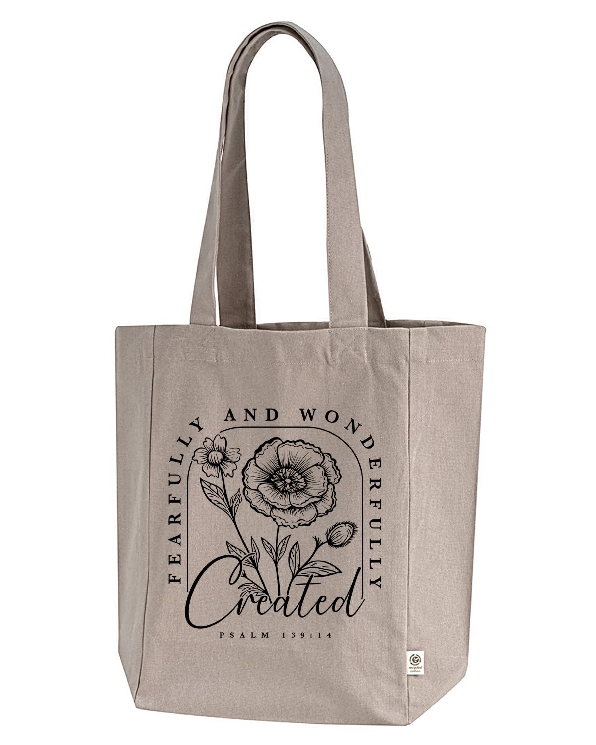 Trenz Shirt Company Christian Bible Tote Bag – Fearfully and Wonderfully Made Floral Design
