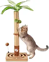 MECOOL Poste arranhador para gatos resistente e premium com bola pendurada e brinquedo de pista de bola fofa para gatos 76 cm para gatinhos internos