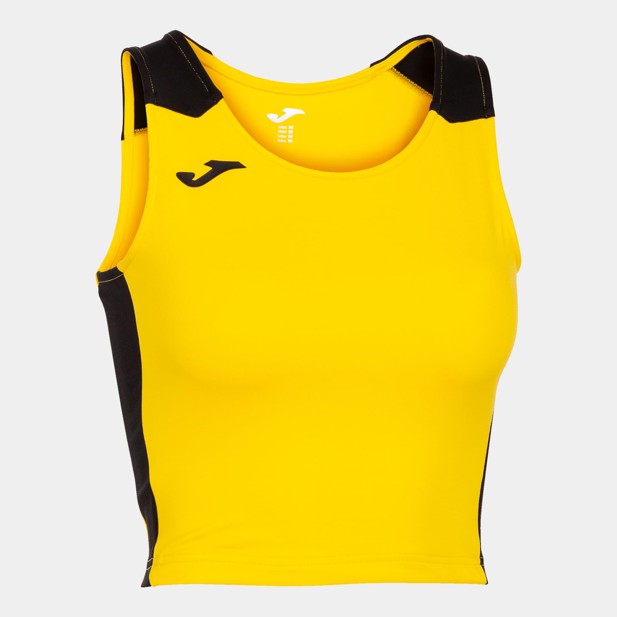 Joma Women's Running Top, XS - XL, Lightweight and Breathable Sports Bra - Record II Yellow Black