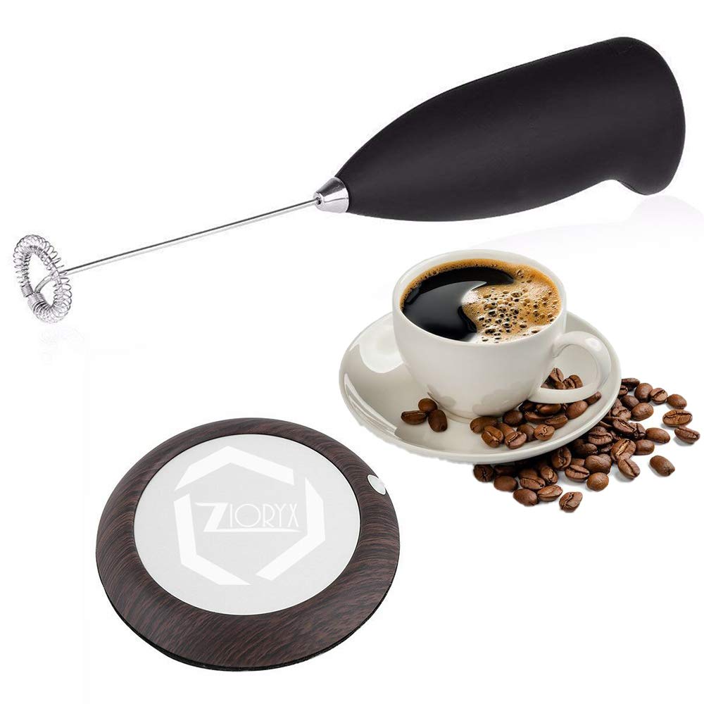 Milk Frother, Coffee Beater, Electric Handheld Foam Maker,Durable Drink Mixer, High Speed Whisk Blender WITH Mug Cup Warmer, For Tea Cappuccino Latte Hot Chocolate, For Office Desk & Home Kitchen Use