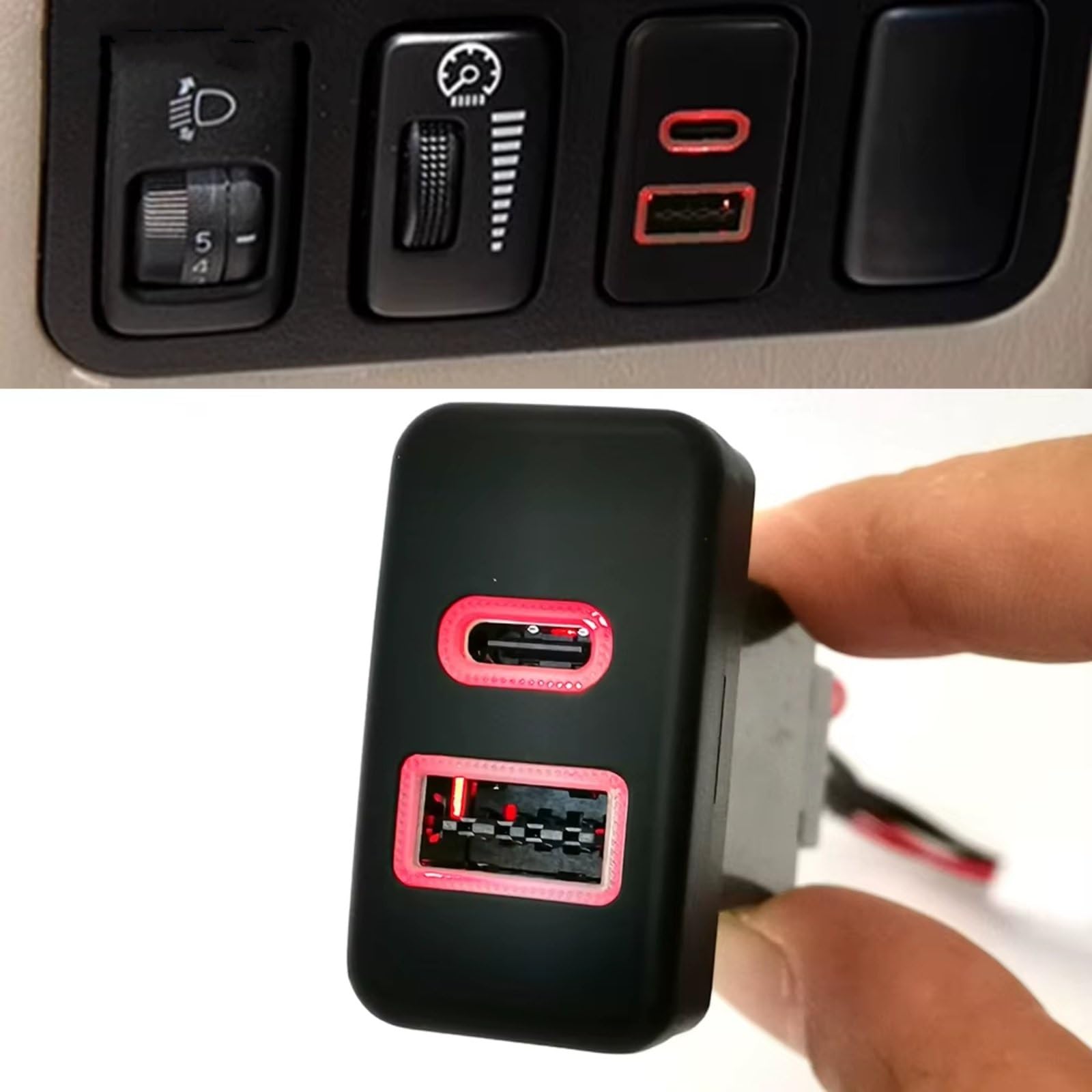 Presa USB Presa Ausiliaria Compatibile Con Toyota Per FJ Cruiser Car QC3.0 PD Presa Ricarica Telefono Doppia Presa Adattatore Caricabatterie Presa USB