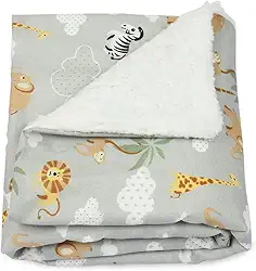 Manta de Bebê Sherpa Safari Cinza