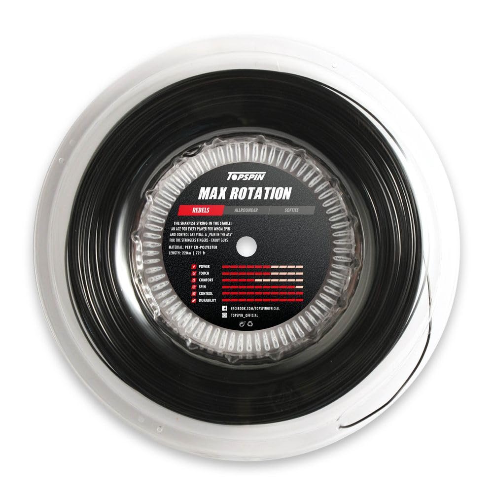 Topspin Tennissaite Max Rotation - 220m 'The Flying High' Tennis-Saite für Hohes Spin-Potenzial