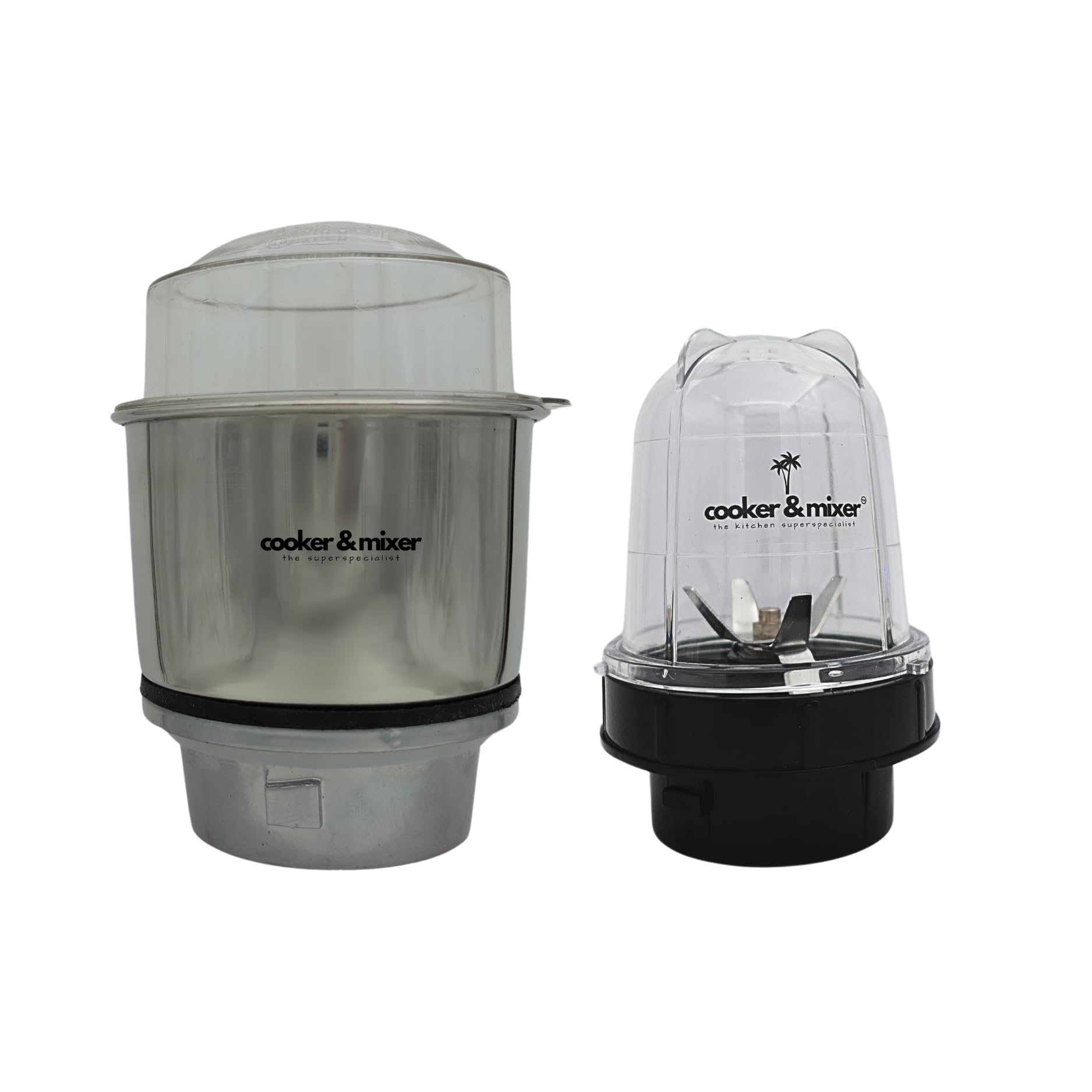 cooker&mixer™ Bullet Juicer Jar - Compatible with Any Mixer, Bullet Jar + Chutney Jar (Combo 2)
