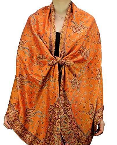 NYFASHION101 Large Soft Double Layer Jacquard Paisley Print Scarf Shawl Wrap3