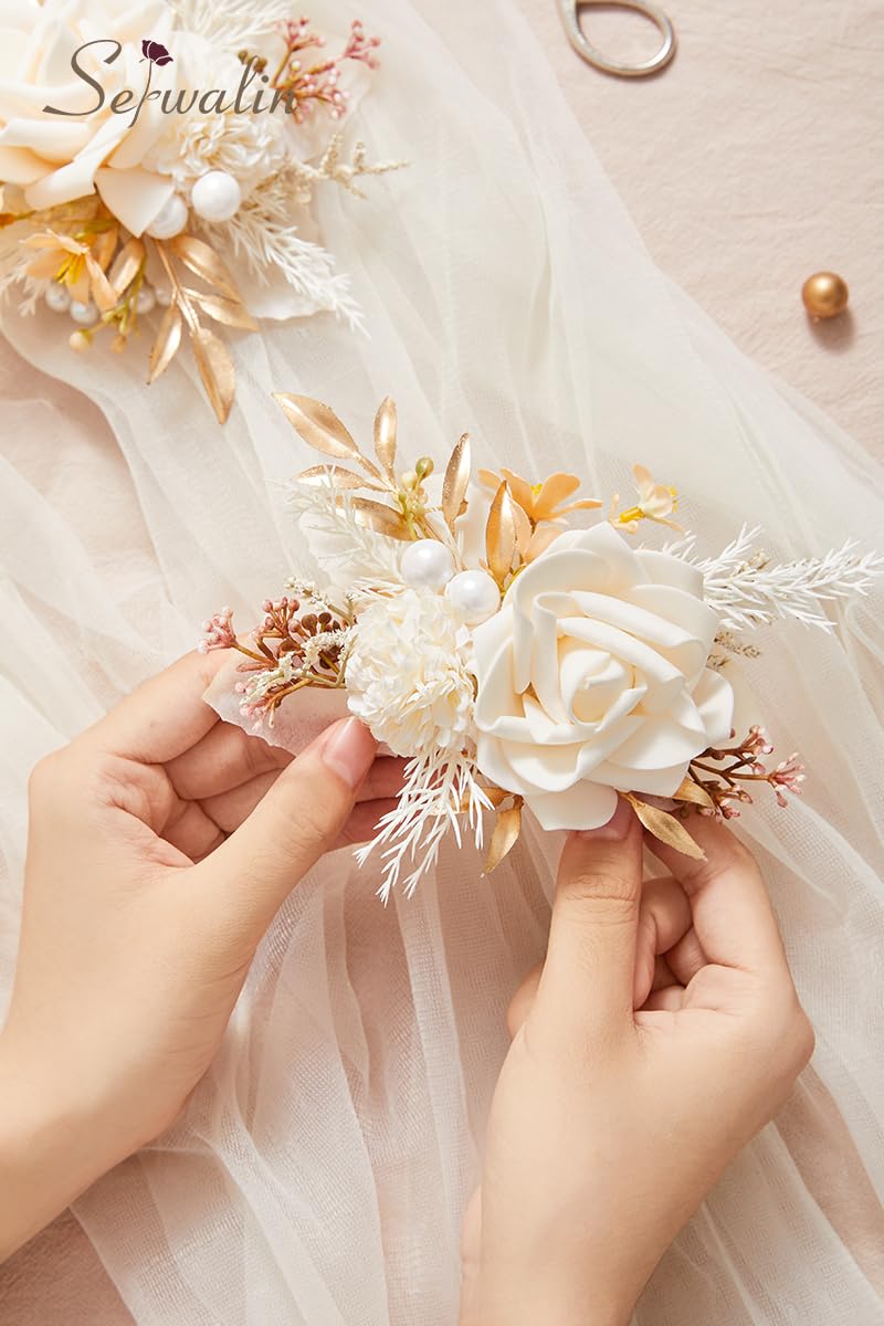 corsage for champagne dress Amazon.com: Meldel Champagne Rose Women Corsage and Men Boutonniere Set for Dance Party