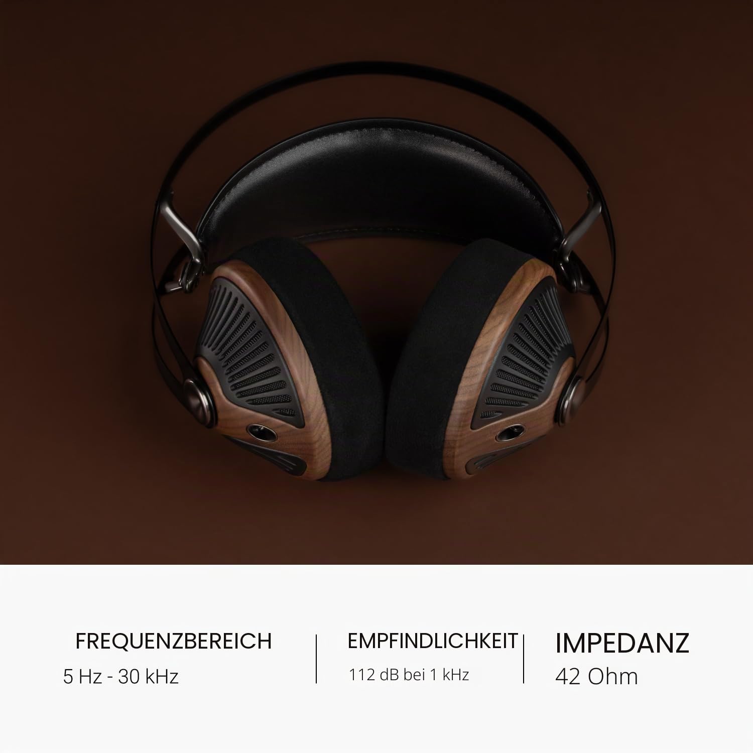 MEZE AUDIO 105 Silva Kabelgebundene Over-the-Ear-Kopfhörer, leicht, audiophil, offene Rückseite, 50 mm dynamische Treiber, niedrige Impedanz 42 Ohm, Kabel und Tragetasche im Lieferumfang enthalten
