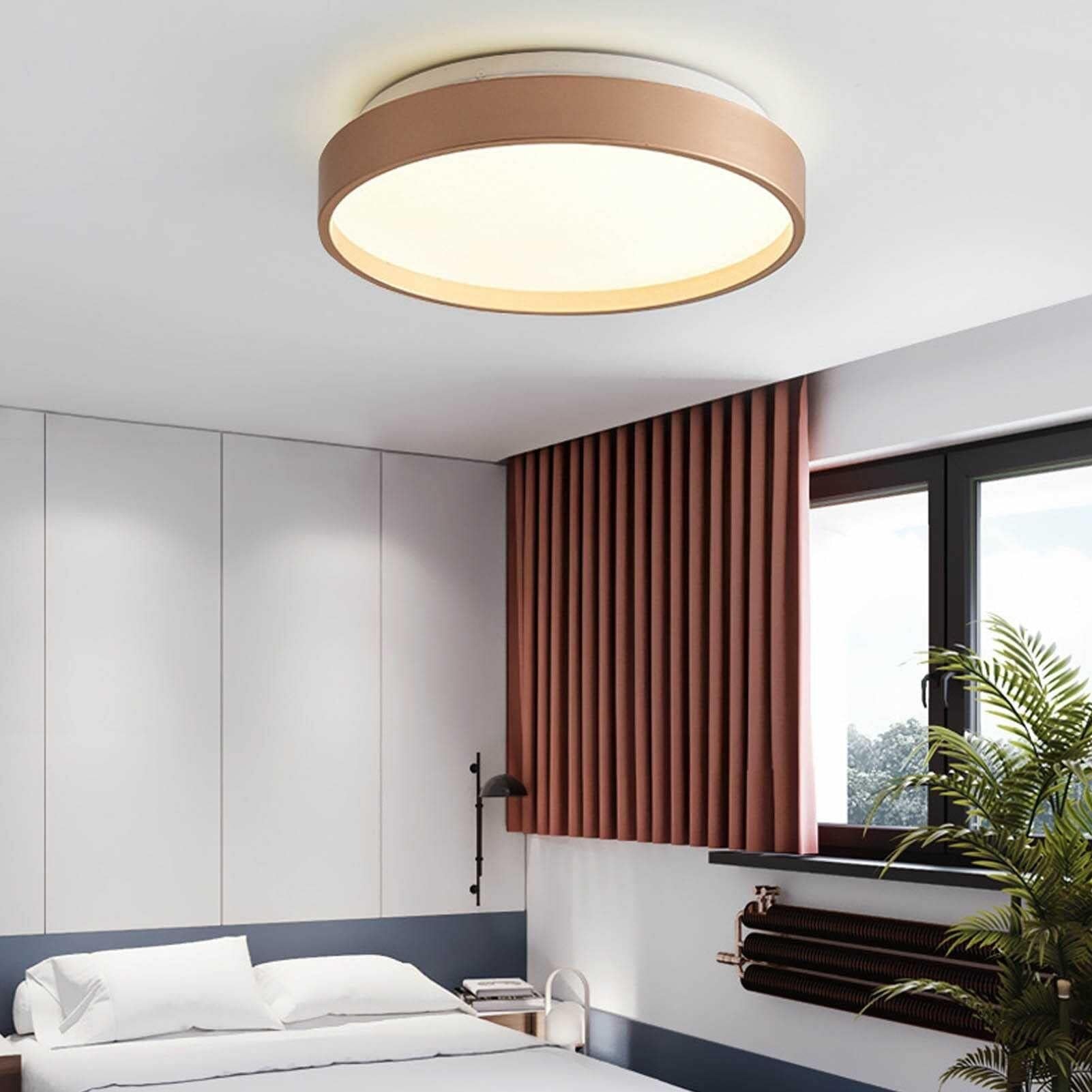 Nowoczesna lampa sufitowa LED, półpłaska, sufitowa, okrągła, do przedpokoju, na klatkę schodową, do korytarza, do salonu, sypialni, jadalni, kuchni, gabinetu, korytarza, żyrandola (kolor: W)