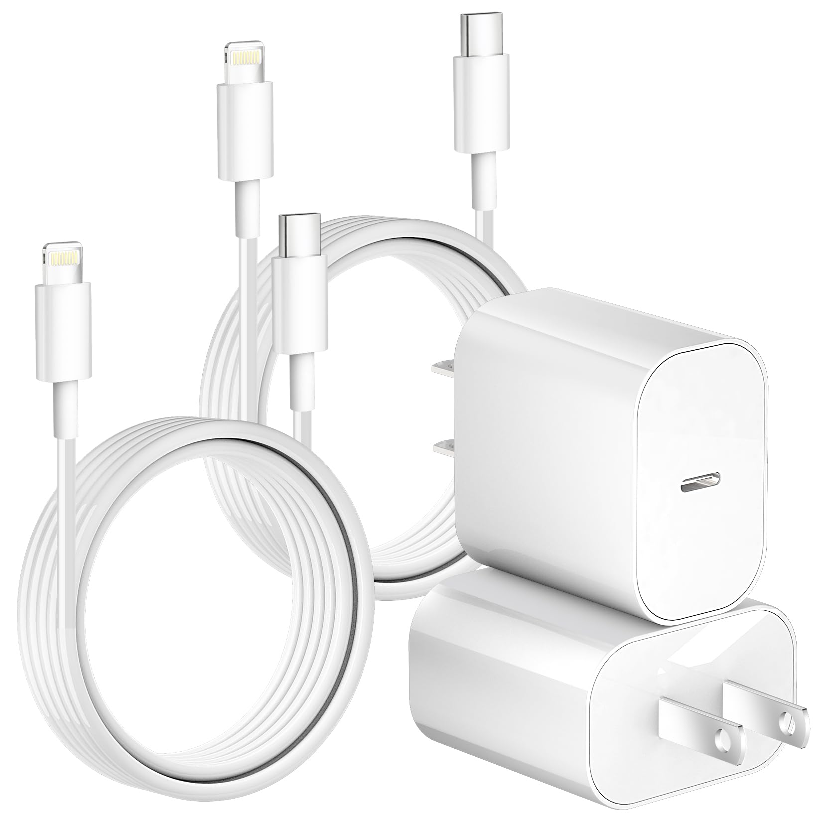 Apple iPhone Charger - 2Pack Fast Charging Block, 10FT USB C Lightning Cable for iPhone 14/14 Pro/13/12/11/XR/SE/X, iPad