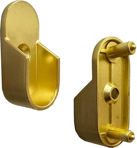 Soportes ovalados para barra de armario  Tipo de pasador trasero  0.591 in x 1.181 in  Latón satinado  Paquete de 10