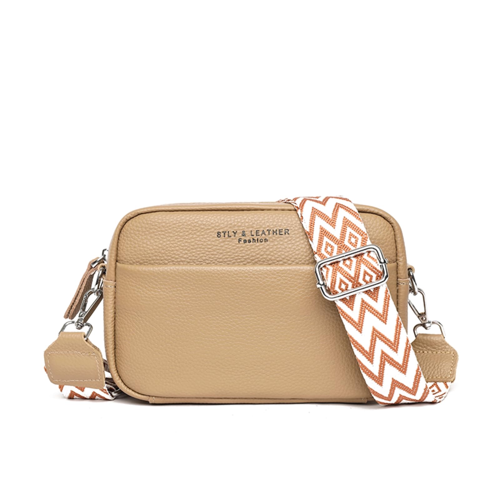XCSTYY Women's Bags Crossbody Shoulder Bag, Luxurious Cowhide Handbag -khaki