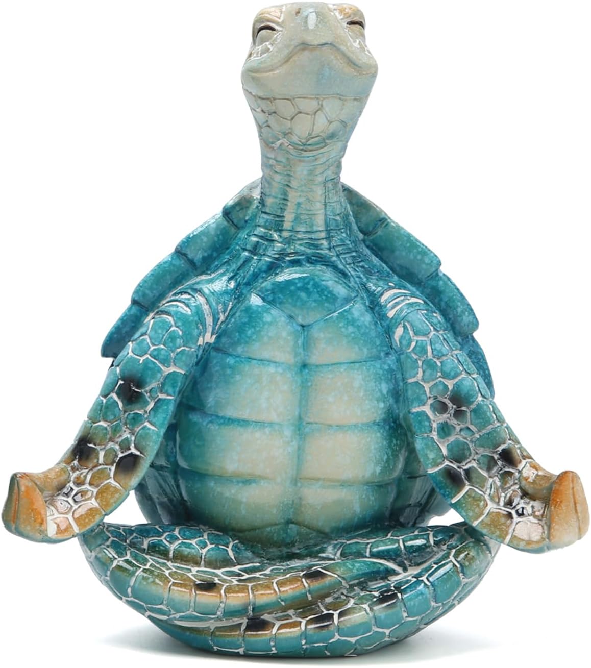 Hodao 2PCS Sea Turtle Meditation Yoga Decor Garden Figurines Sea Turtle Meditating Coastal Beach Decorations, Zen Yoga Resin Statues for Home Office Decor Home Calming Gifts for Mom, Nature Lovers