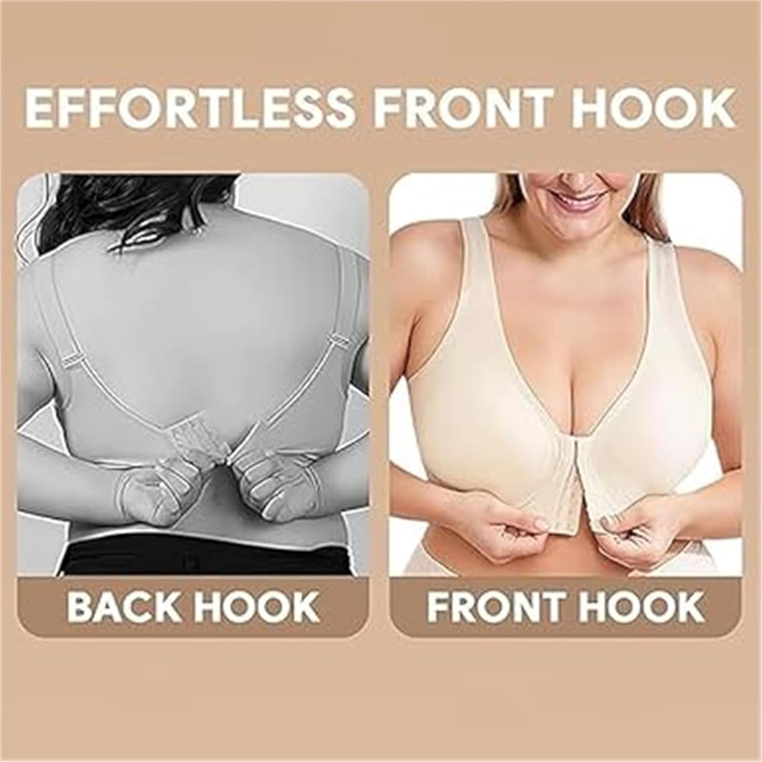 Plus Size Mastectomy Bra for Women Seamless Front Buckle Cross Back Shaping Bras Soft Full Coverage Daily Sports Bras