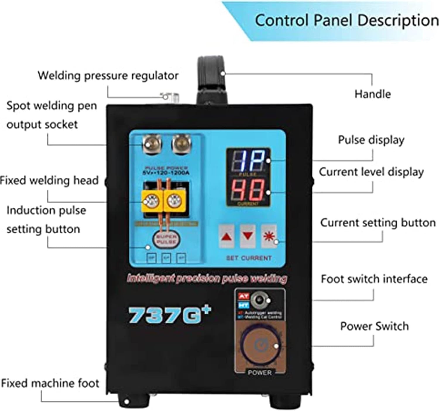 Portable Spot Welding Equipment with,4.3 KW High Performance Battery Portable Handle Spot Welder Welder Welder for Lithium Batteries