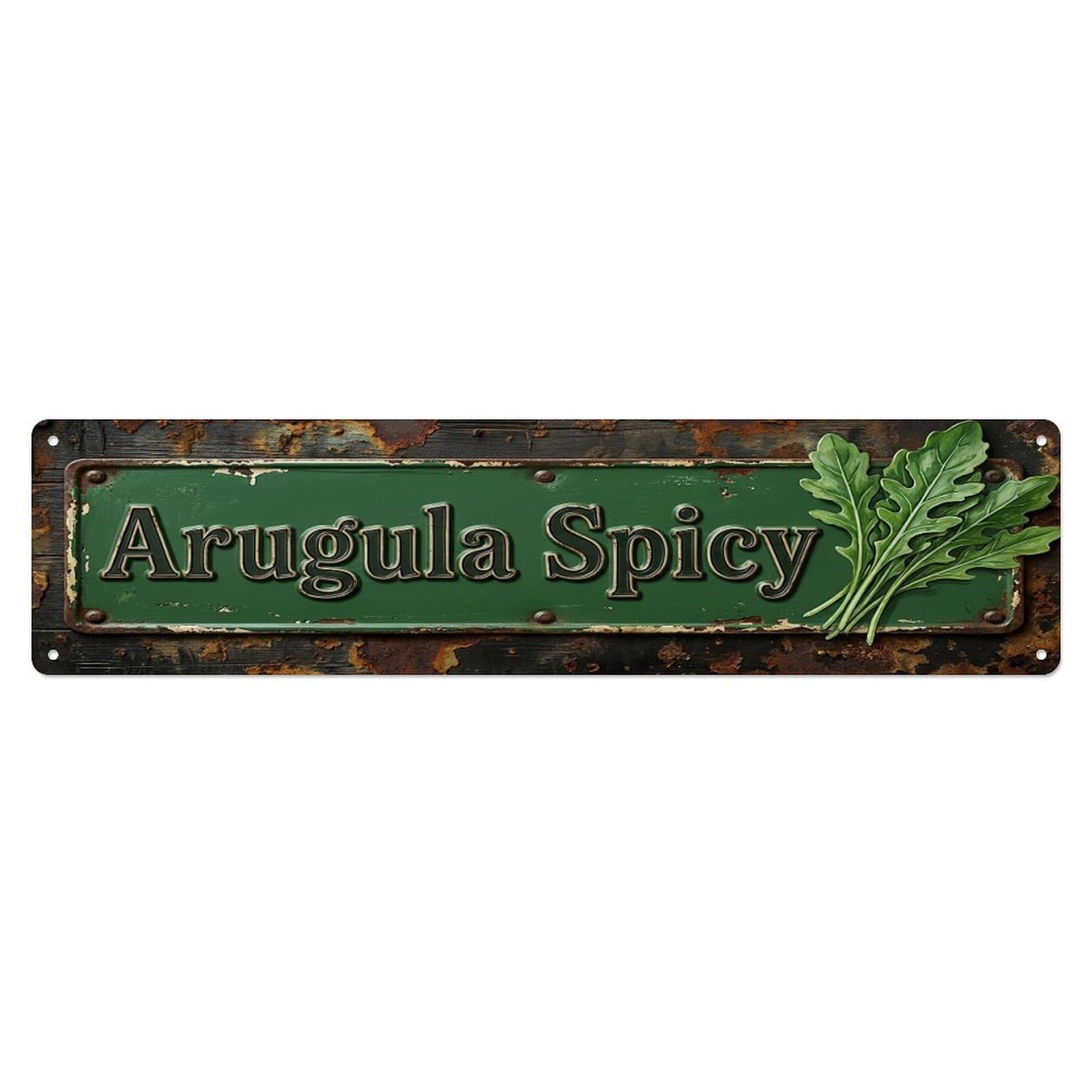 Vintage Arugula Spicy Fresh Farmhouse Metal Tin Sign
