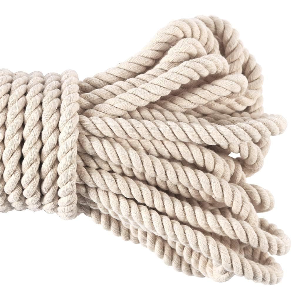 VNQ Strong Cotton Rope 10mm Natural Thick for Decor, Hanging, ETC Heavy Duty Rope Multi Purpose Use (7 feet) — Amazon image 5