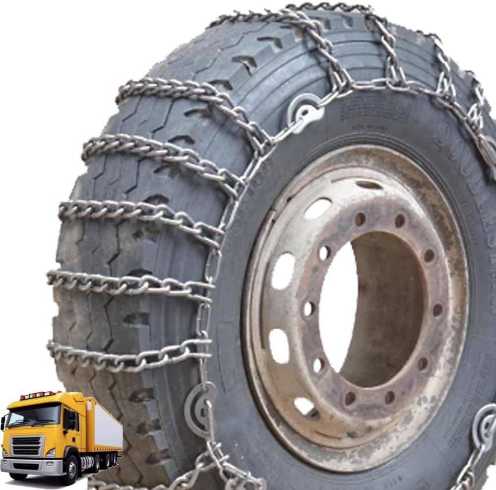 2pcs 9mm Heavy Duty Snow Tire Chains for Suv Pickup Trucks and AVT Traction Chains Manganese Skid Design for Snow,Mud,Ice and Sand Reliable Grip 7.00-16 2pcs 205/75R17.5