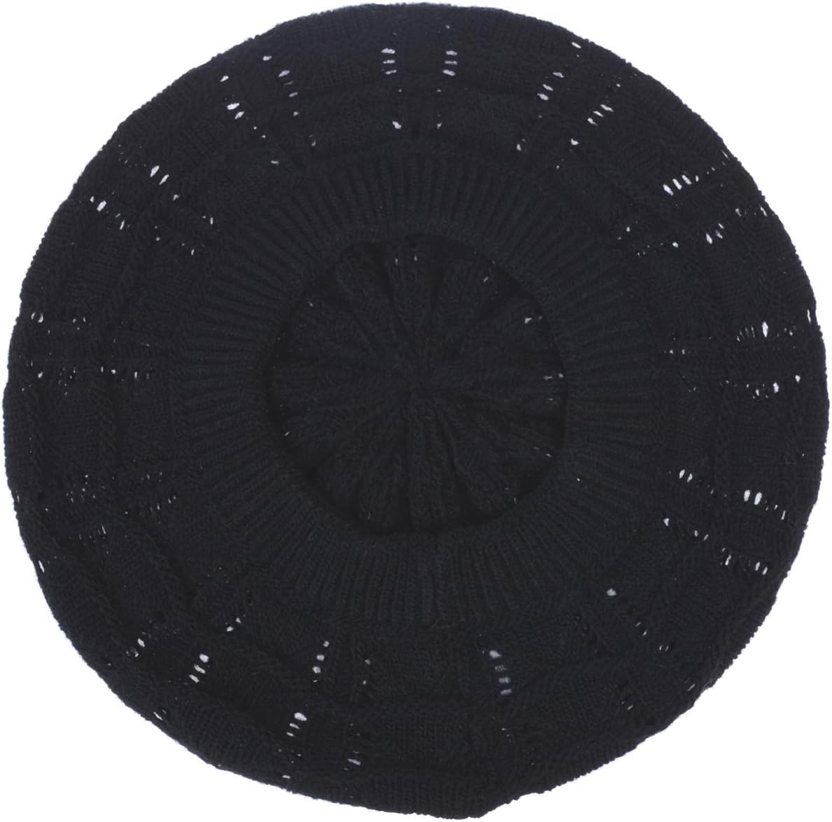 BYOS Chic Soft Knit Airy Cutout Lightweight Slouchy Crochet Beret Beanie Hat - Image 7