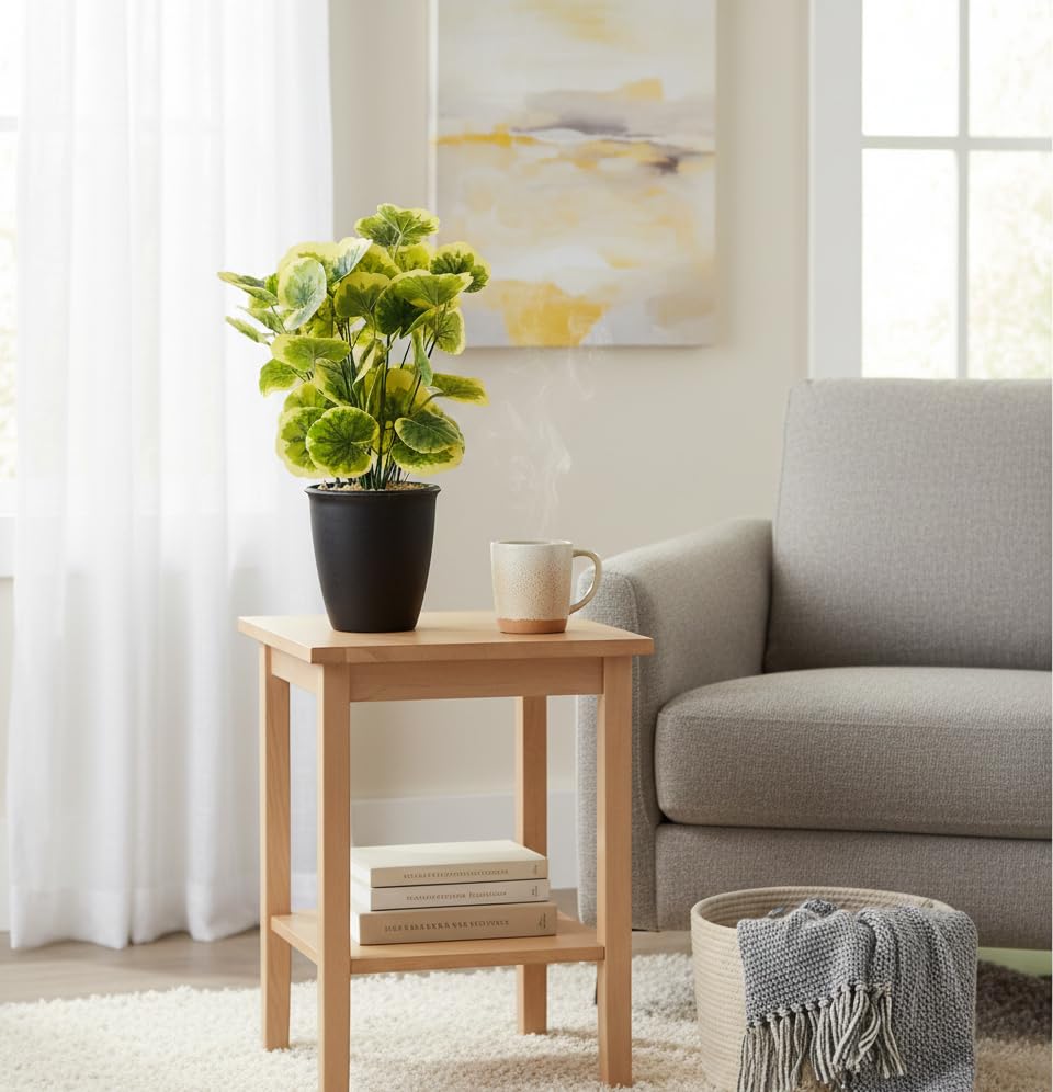 Image of Foliyaj Artificial Poliscias Plant with Black Pot |Plants for Home Decor| Indoor Plants for Living Room
