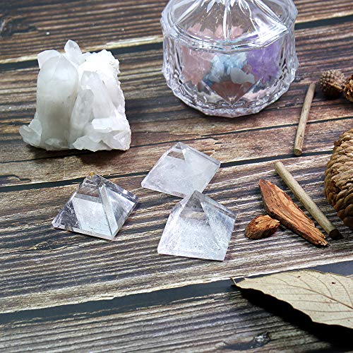Image of Runyangshi Natural Clear Quartz Crystal Pyramid Energy Generator | 1.6x1.6in (4x4cm) Healing Crystal Pyramid for Protection & Positive Energy | Natural Quartz for Chakra Reiki Home Decor