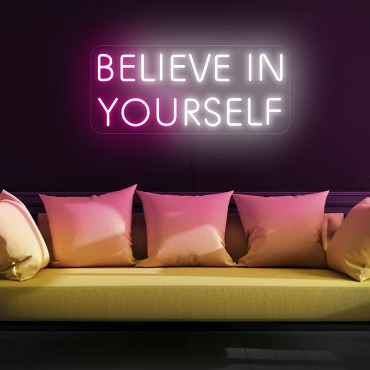 Xusdamyj Believe in yourself neon sign, Be you signs, Motivational Quote Gym neon lights