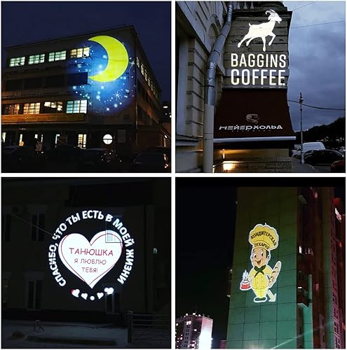 Miniatura 6 de COLIFINE Proyector GOBO con logotipo LED de 120 W IP67 impermeable con efecto de DJ que incluye vidrio personalizado gratis GOBO para proyectar