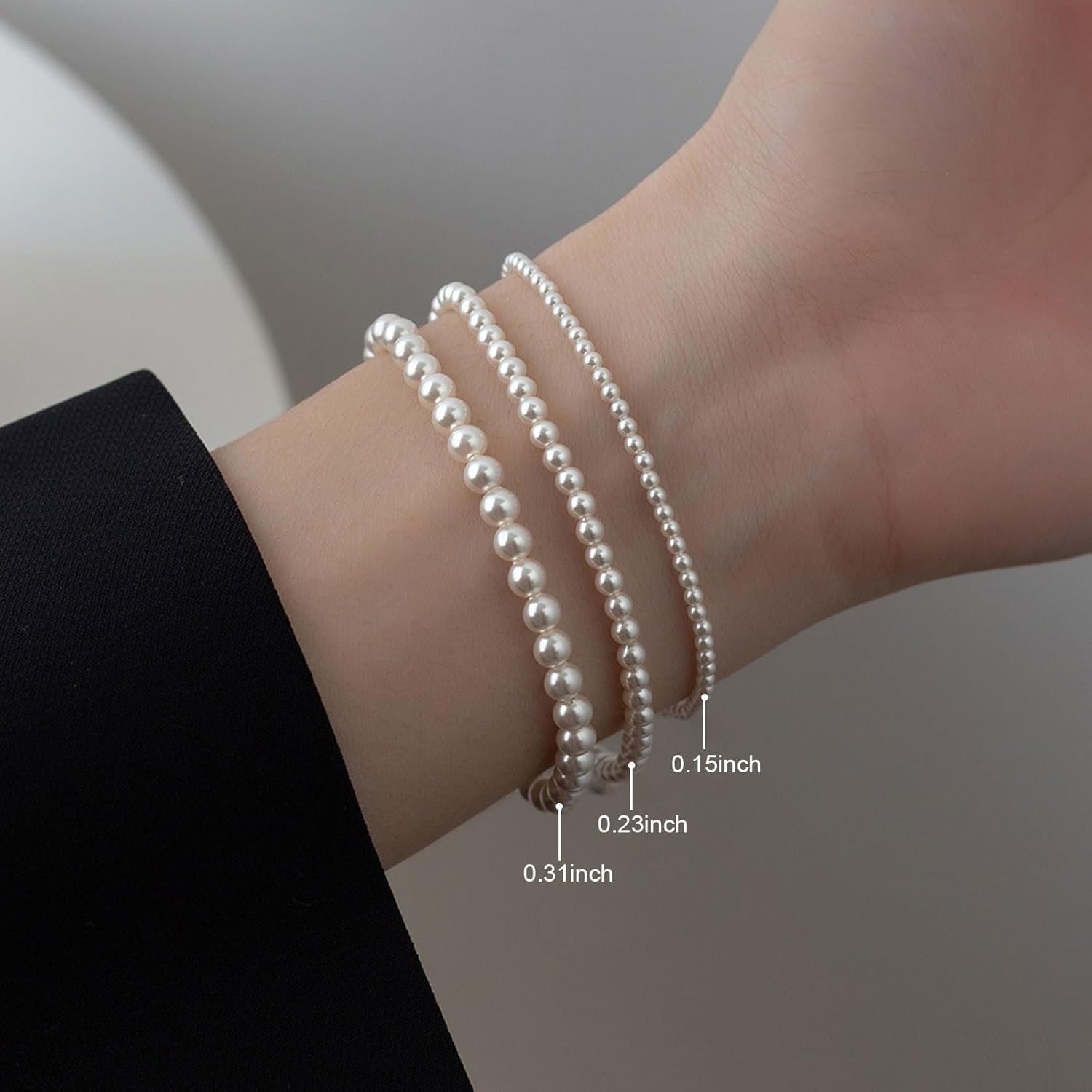 Pearl Bracelets for Women Dainty Stretch Pearl Jewelry for Everyday Wear Wedding & Bridesmaid Bracelet Lightweight Stackable Pearl Accessories - Image 5