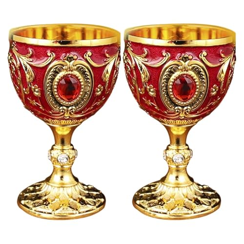 PRETYZOOM Copa De Licor Retro De 30Ml Juego De 2 Vasos De Vino Estilo Europeo Vidrio Reutilizable Para Casa Oficina Diseño Creativo Fácil De Limpiar
