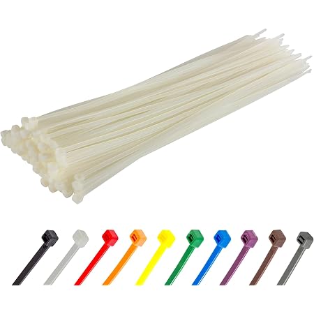 100 Colliers De Serrage Nylon 300mm X 4.8mm - Attaches Câbles Résistantes UV (Noir)