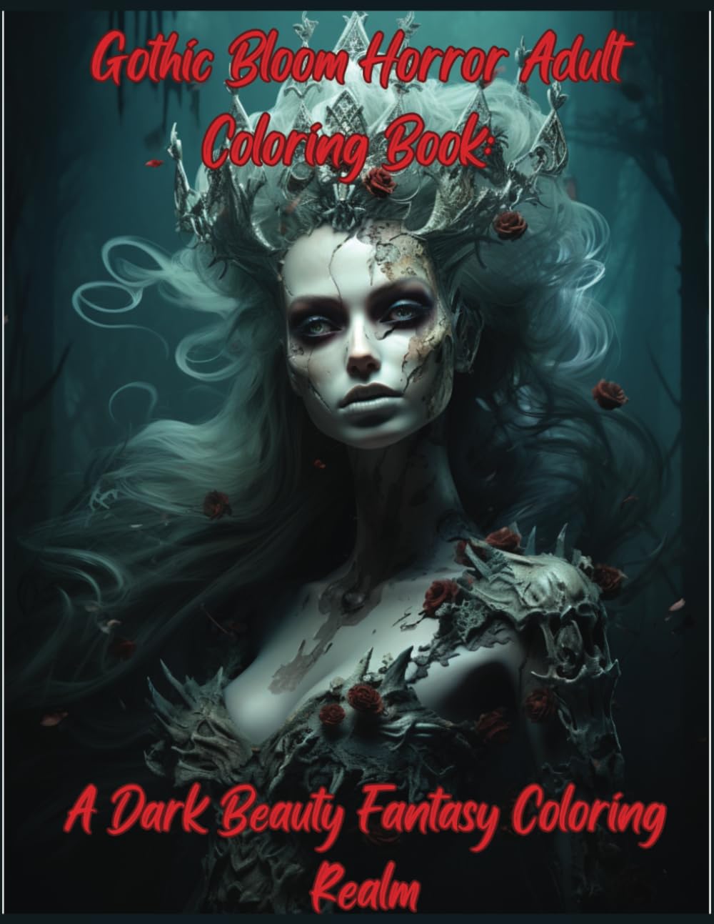 Gothic Bloom Horror Adult Coloring Book: A Dark Beauty Fantasy Coloring Realm: Horror Coloring Books for Adults Depicting Eerie Visuals of Spooky, ...