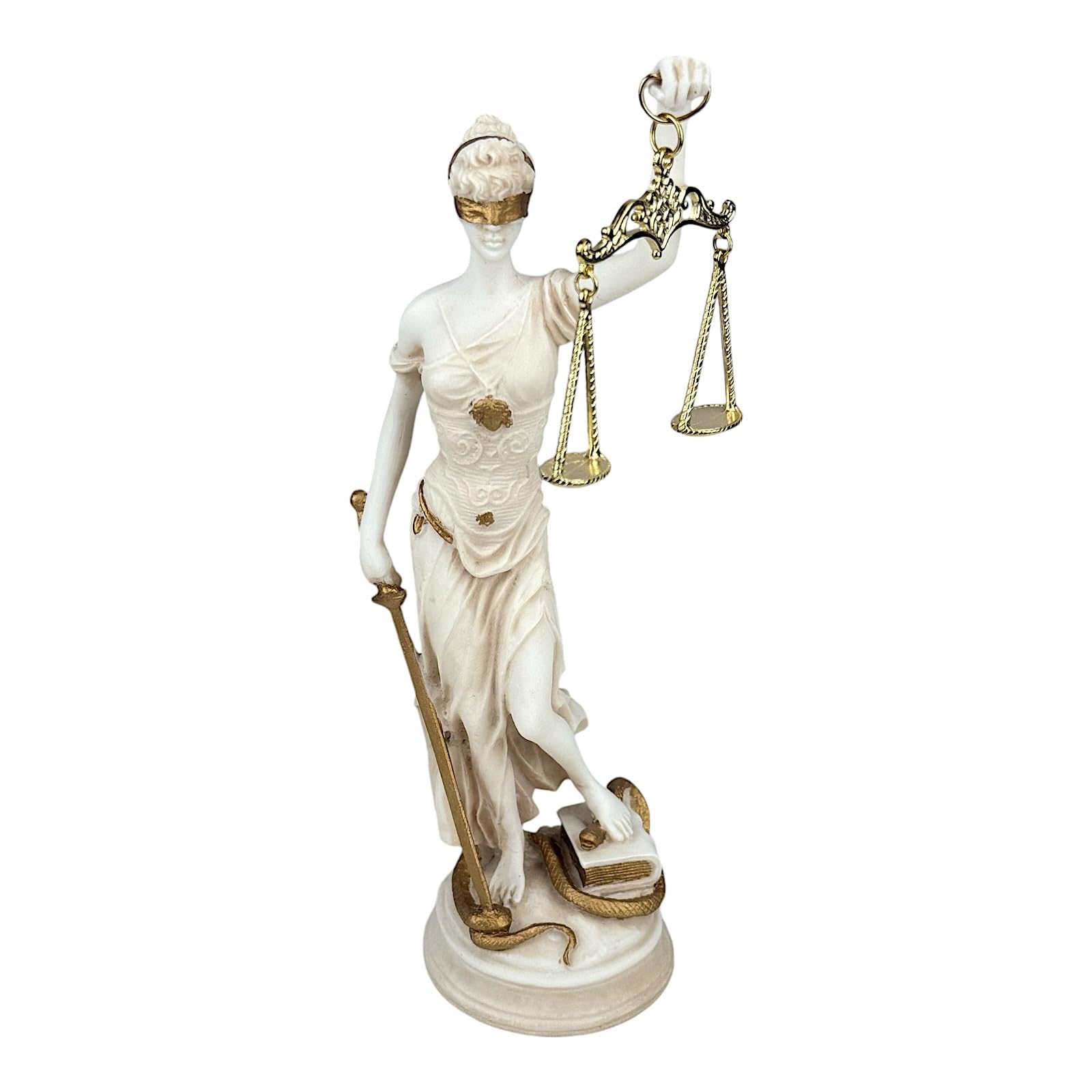 Themis - Estatua de pátina gris de la diosa griega romana de la justicia, 26 cm