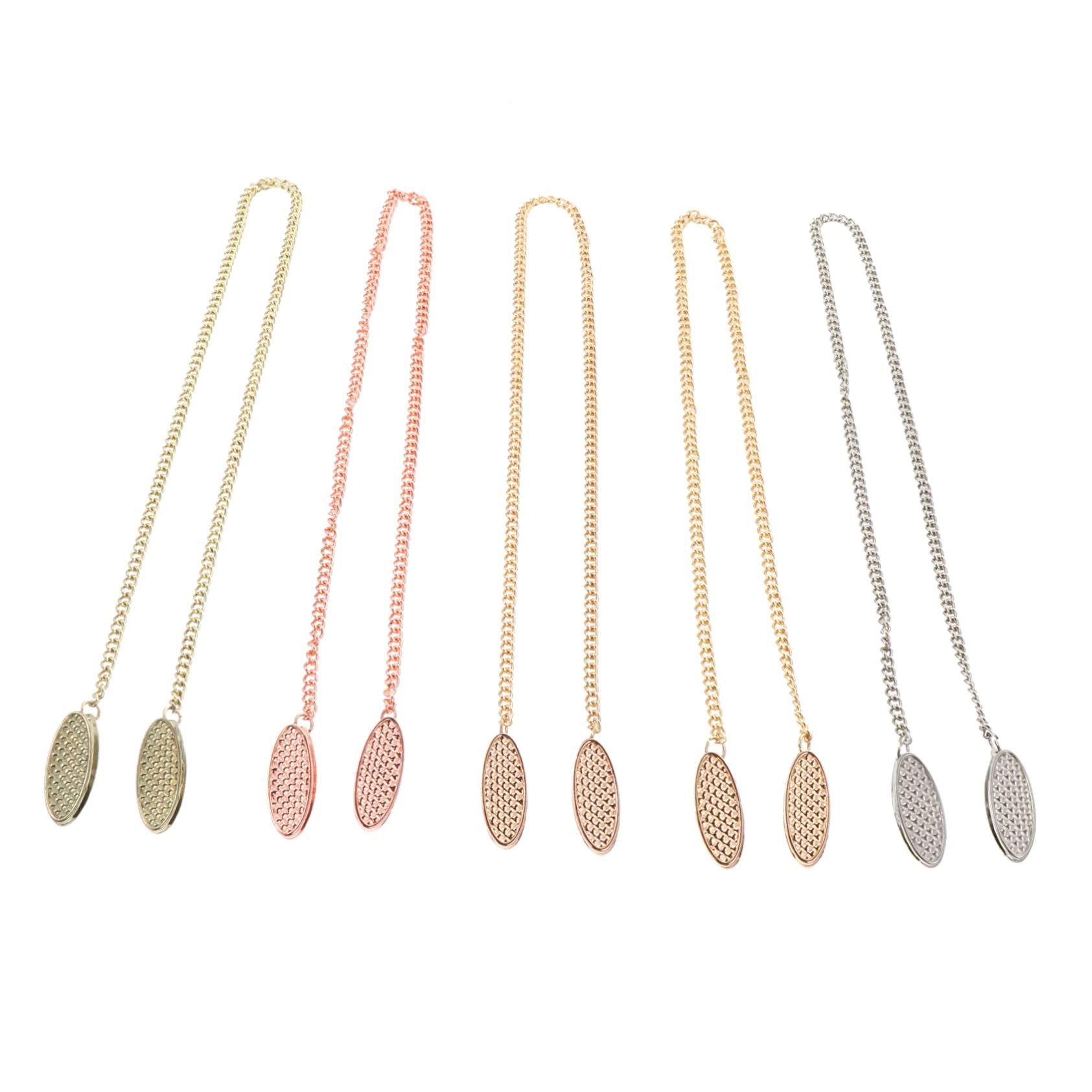 Abaodam 5pcs Metal Napkin Clips Chain Bib Holders for Dining Restaurants and Clinics Securely Fasten Napkins and Towels to Keep Clothing Clean Random Color