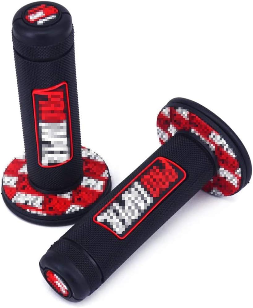JIUNENG 7/8" Universal Powersports Grips,Red Motocross ATV Dirt Pit Bike Grips 22mm