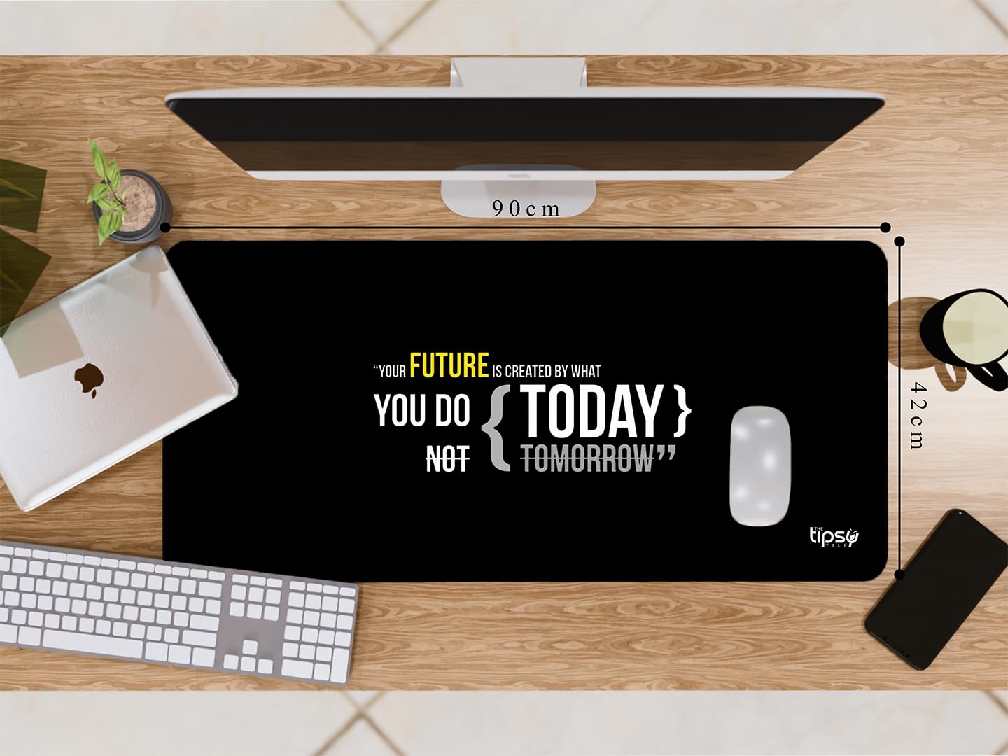 The Tipsy Tale "DO IT Today Gaming Mousepad - Medium 28x60 CM Desk Mat || Motivational Quote Design || Anti-Slip Rubber Base for Gamers & Workspace Setup || Durable & Easy to Maintain-image-26
