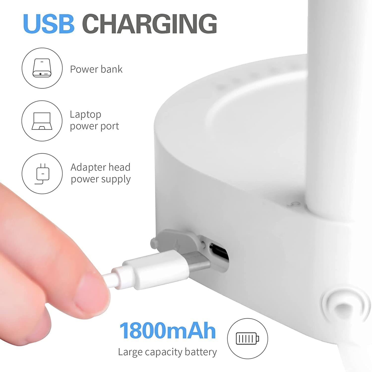 Dispenser Acqua Intelligente USB 22 cm | Batteria Ricaricabile, Funzionamento Silenzioso | Adatto per Casa e Viaggio, Portatile, Bianco