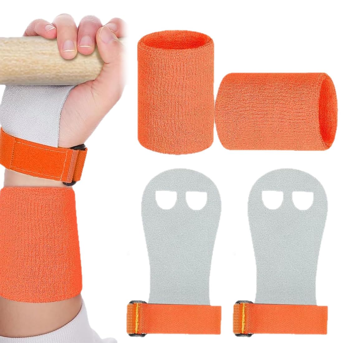 Maniques, Paire de protège-poignets pour gymnastique rythmique Kit pour filles et enfants Orange