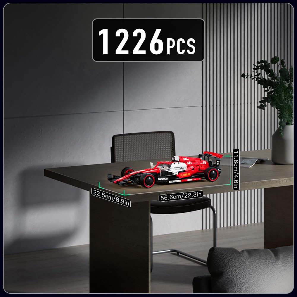 Mould King 13151 Technik Ferngesteuert Formel 1 Rennwagen Bausteine Klemmbausteine Auto Supersportwagen Modellbausatz Sammlerstück Spielzeugauto Für Fans Erwachsene(1226 Teile)
