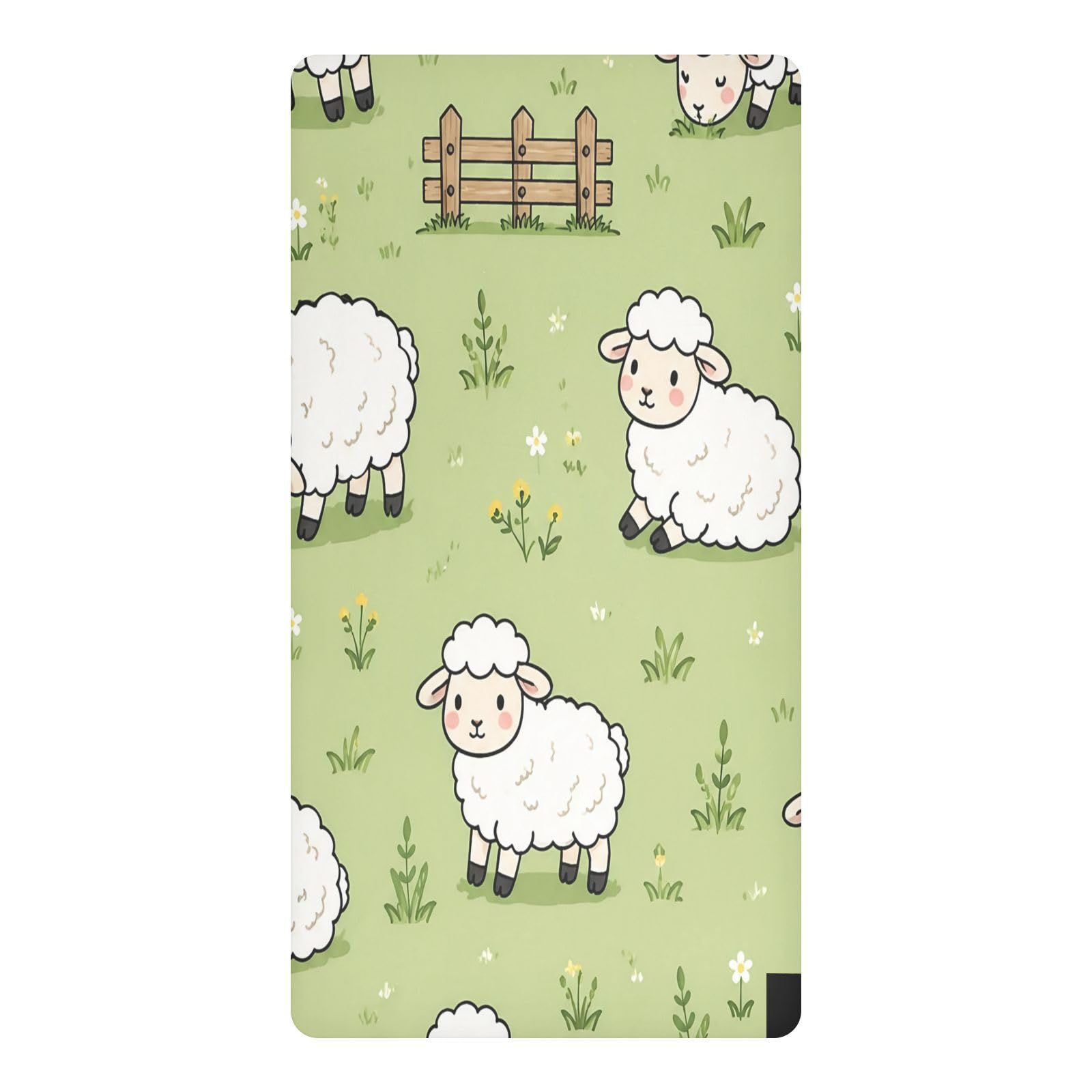 BOESI Meadow Sheep Waterproof Crib Sheet,Fitted Mattress Protector