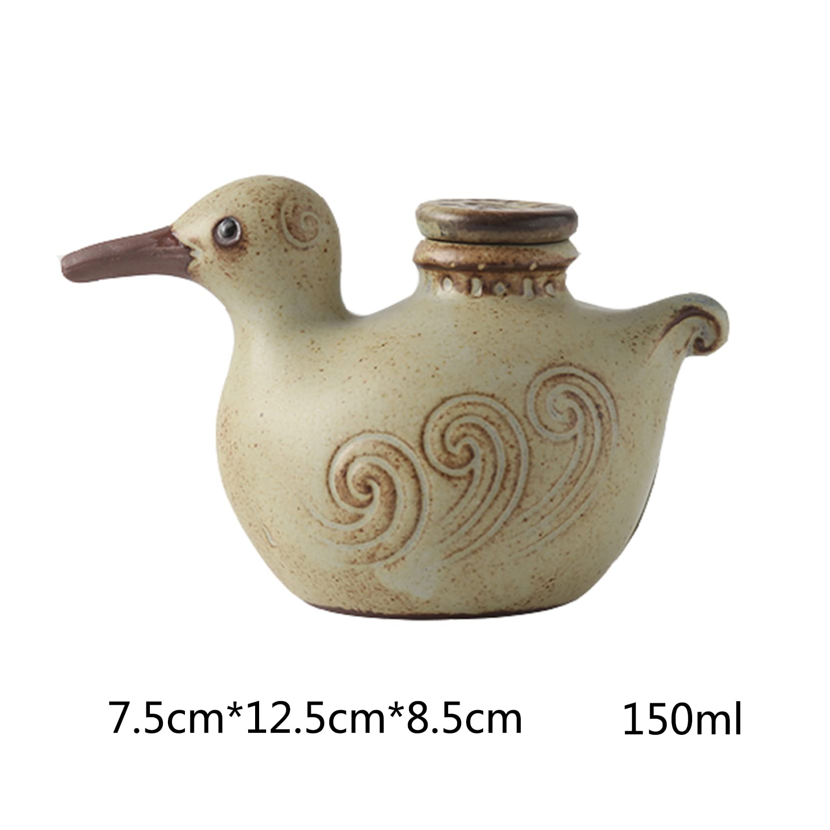 ESNY 150 ml ceramiczna butelka z dozownikiem oliwy z oliwek, sosu sojowego, octu, przypraw, pojemnik do przechowywania, do gotowania, kolor żółty, 150 ml
