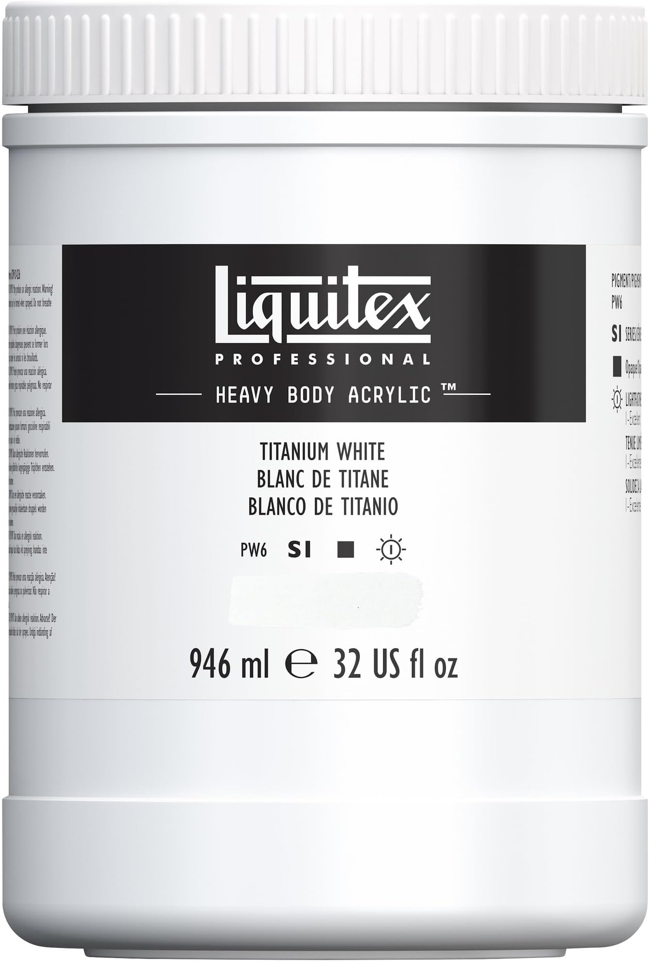 Professional Heavy Body Acrylic Paint, 32-oz (946ml) Pot, Titanium White