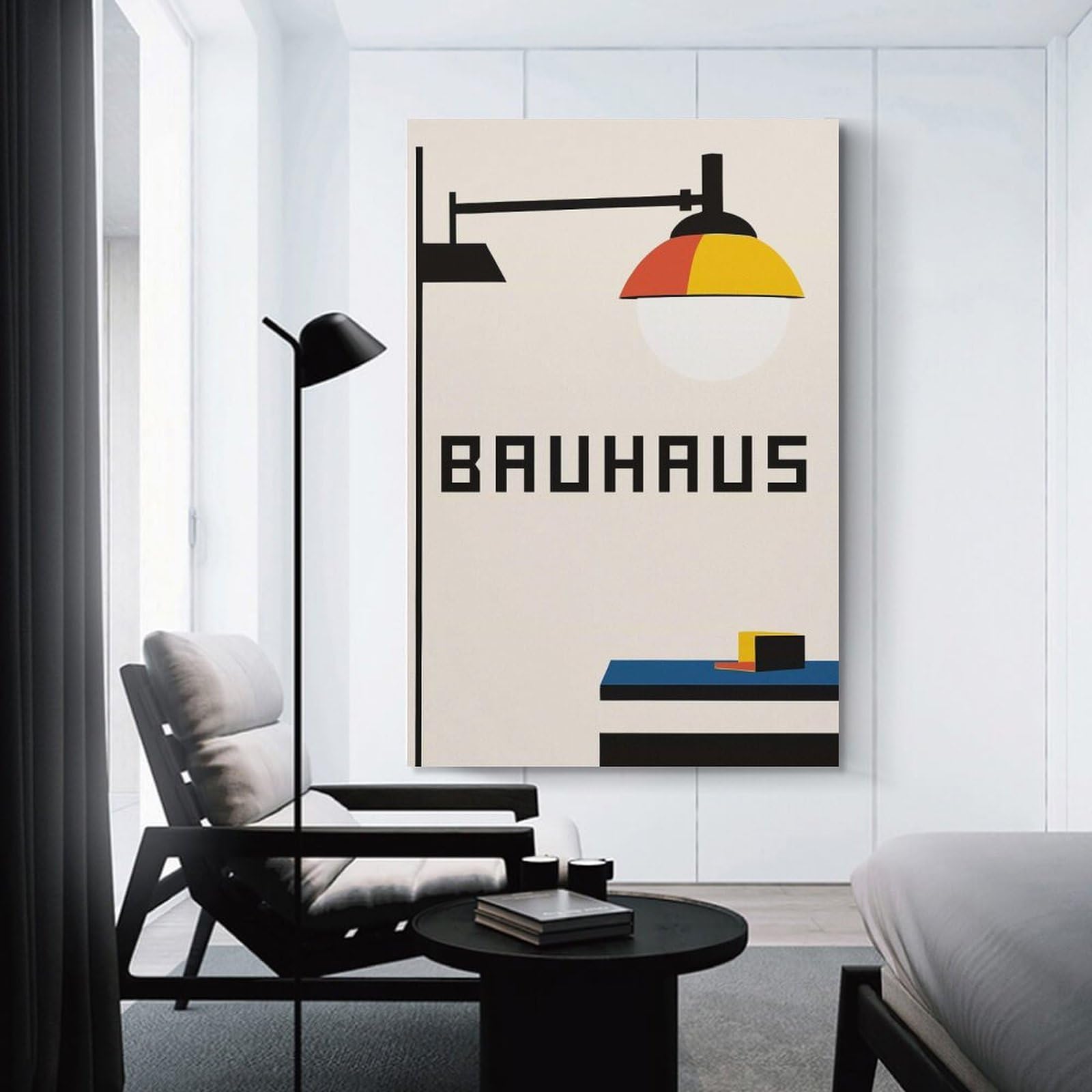 Junmoney Bauhaus Lamp Wall Art Decorative Wall Artwork 20x30inch(50x75cm), for Front Hall, Corridor Or Welcome Spaces, Decorative Wall Art for Narrow Spaces