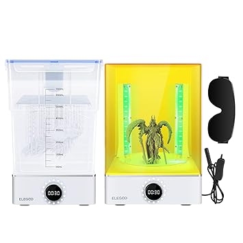 ELEGOO Mercury XS Bundle Wash and Cure Station with Handheld UV Curing Lamp Suitable for Saturn Mars MSLA 3D Printers