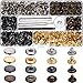 Produktbild Hotop 100 Set Druckknöpfe Leder Snaps Button Kit Druckknöpfe mit 4 Stück Befestigungswerkzeuge, 12,5 mm Durchmesser